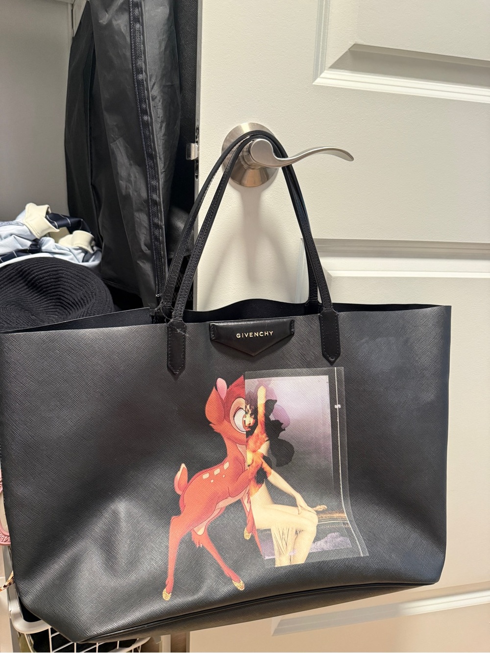 Givenchy Black Tote with Bambi Graphic